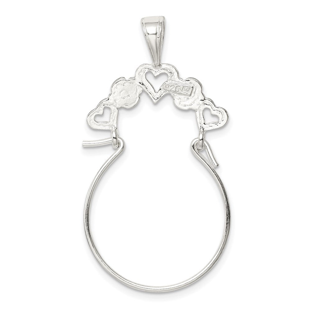 Extel Large Sterling Silver Heart Charm Holder