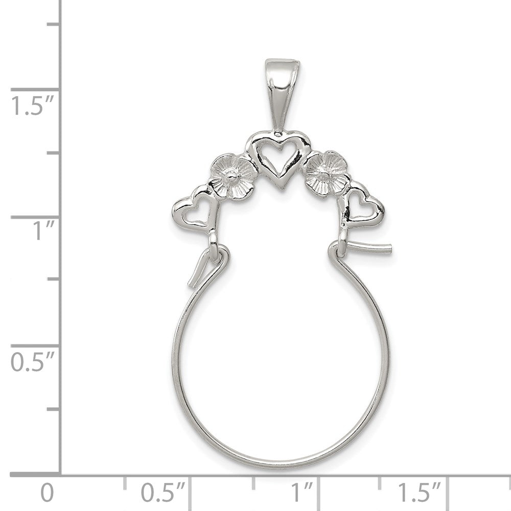 Extel Large Sterling Silver Heart Charm Holder