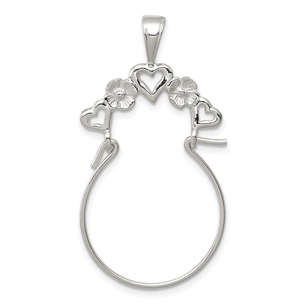 Extel Large Sterling Silver Heart Charm Holder