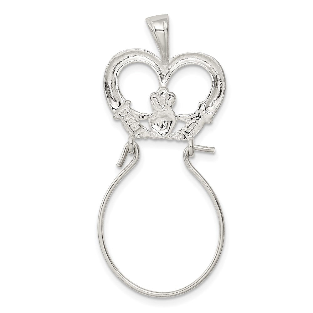 Extel Large Sterling Silver Claddagh Charm Holder