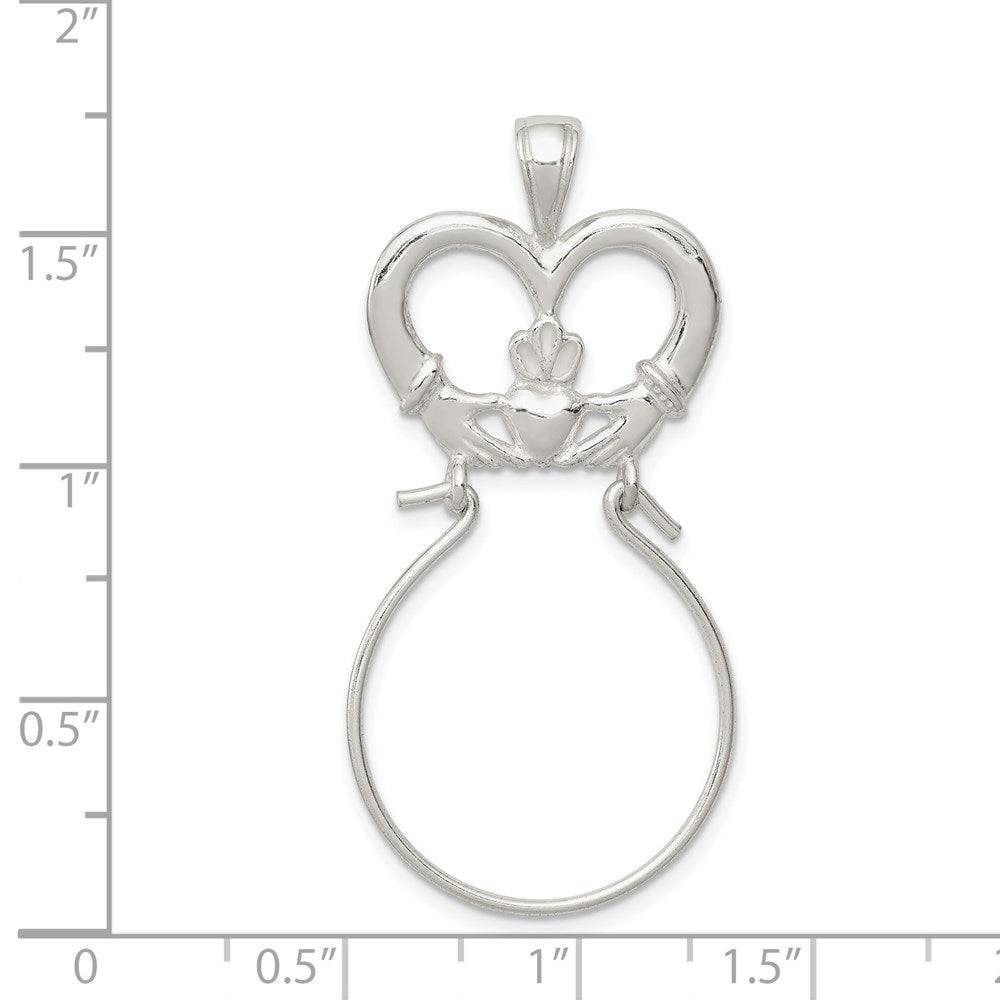 Extel Large Sterling Silver Claddagh Charm Holder