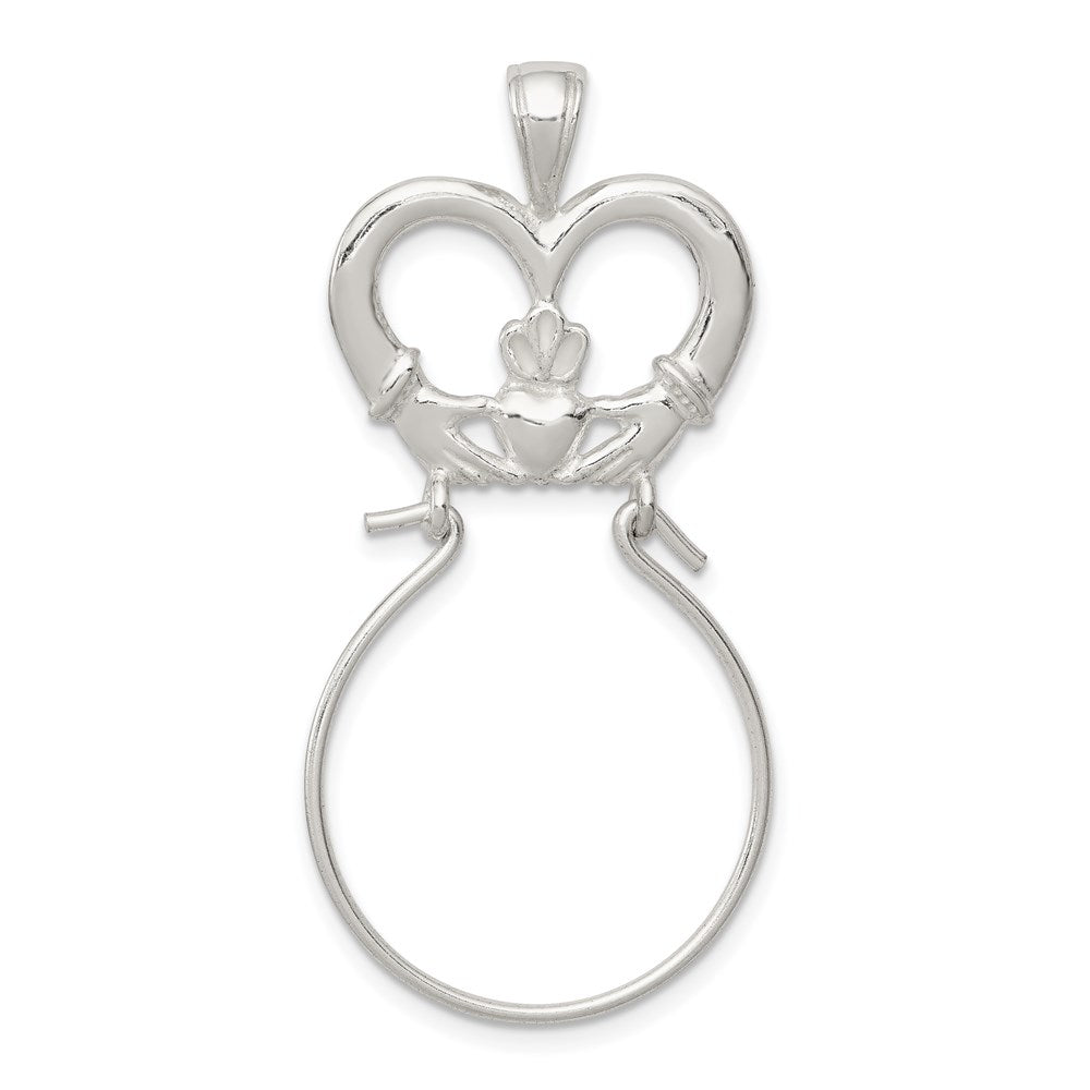 Extel Large Sterling Silver Claddagh Charm Holder