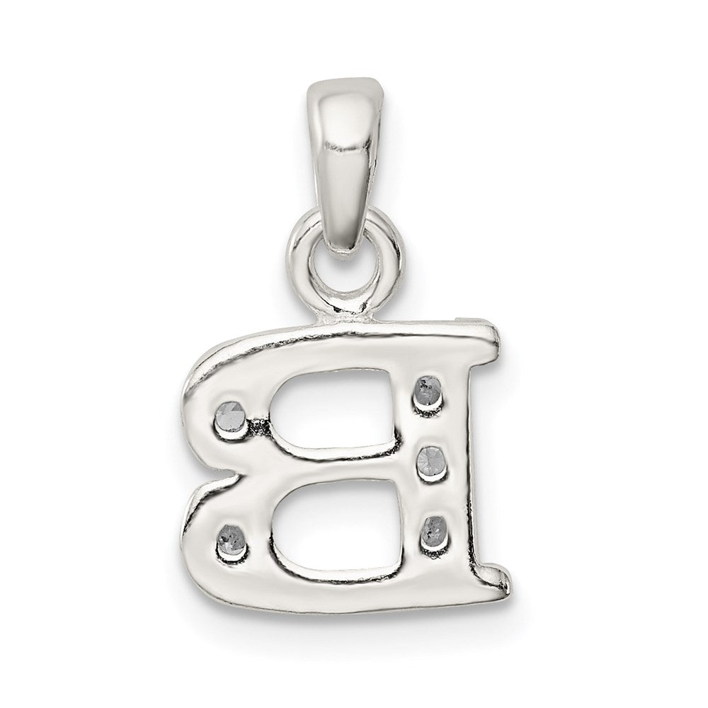 Extel Medium Sterling Silver Cubic Zirconia Initial B Pendant