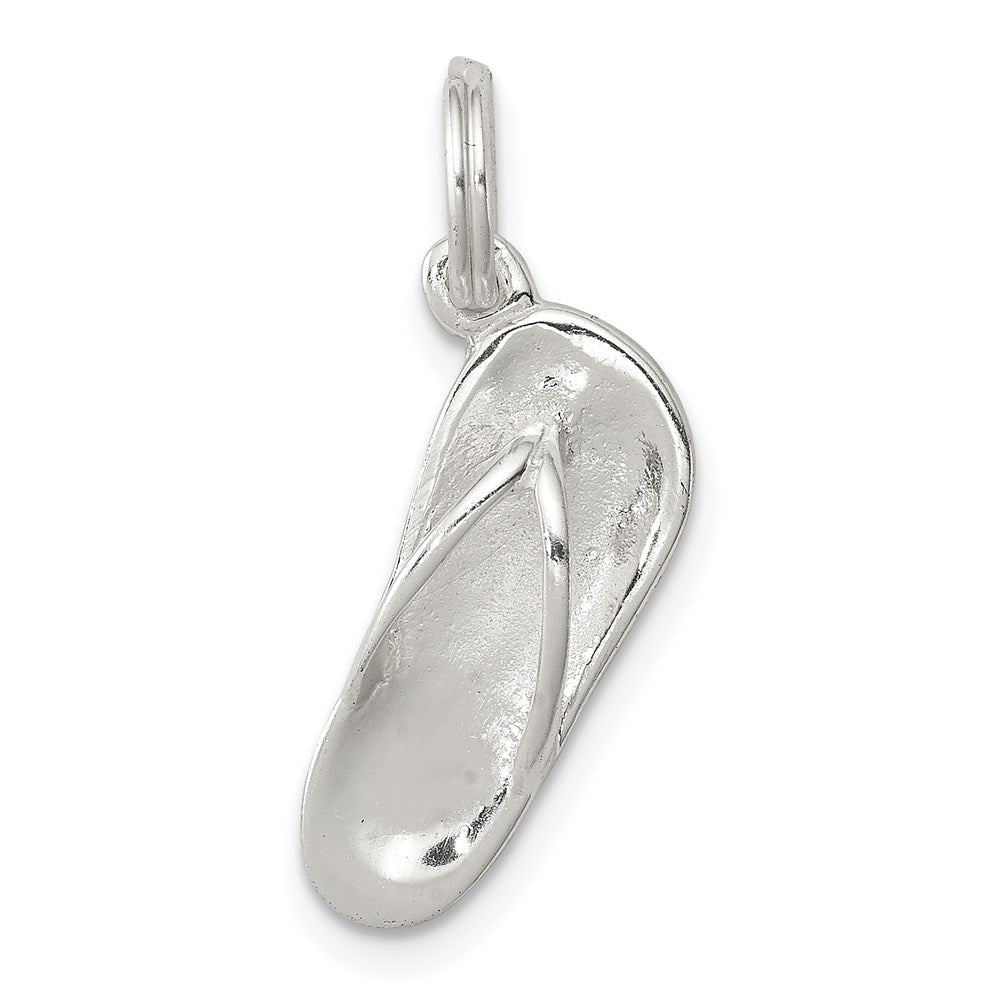 Extel Medium Sterling Silver Polished Flip Flop Charm