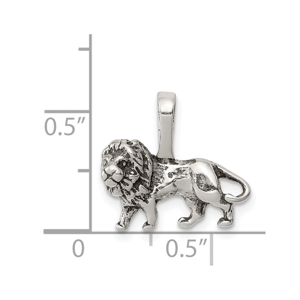 Extel Small Sterling Silver Antiqued Lion Charm