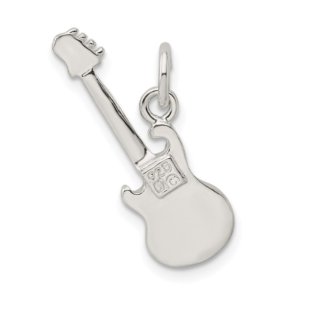 Extel Medium Sterling Silver Electric Guitar Charm, Made in USA