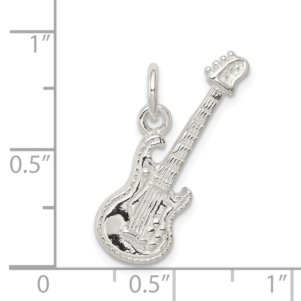 Extel Medium Sterling Silver Electric Guitar Charm, Made in USA