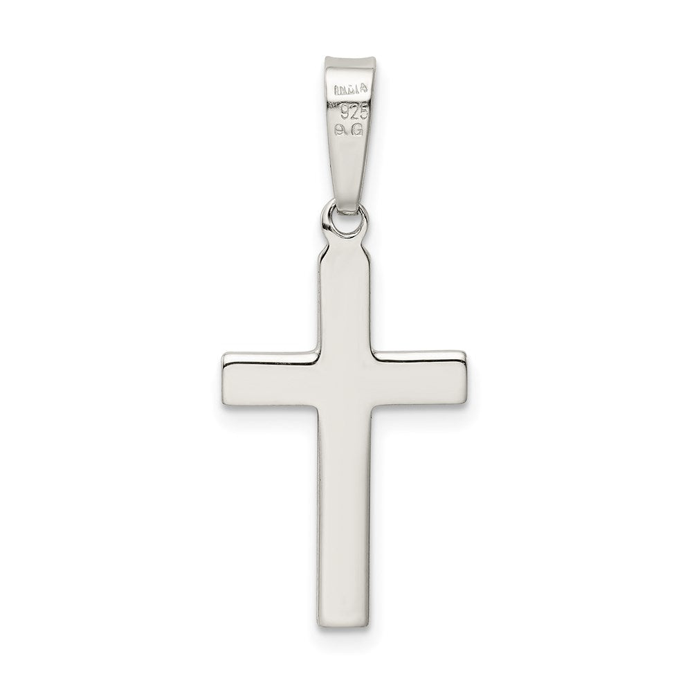 Extel Medium Sterling Silver Polished Diamond Cut Cross Pendant Charm