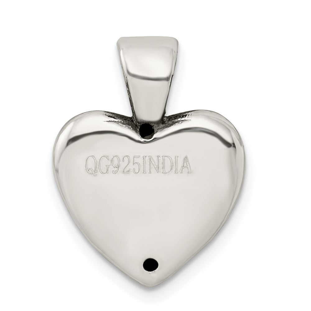 Extel Medium Sterling Silver Antiqued Heart Baby Foot Pendant