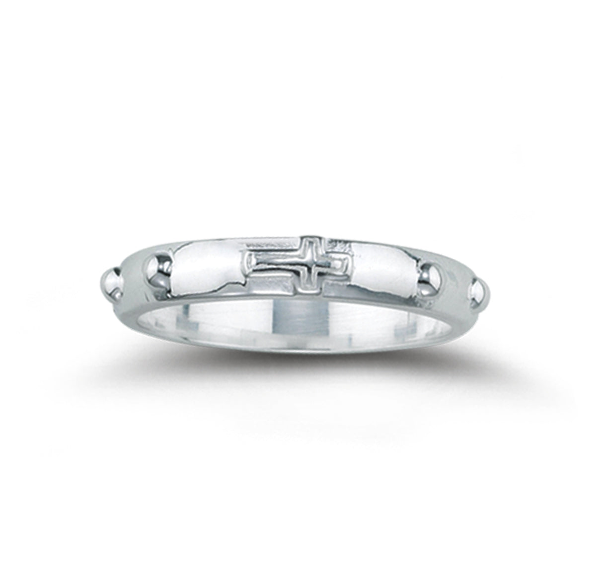 Sterling Silver Rosary Ring Front