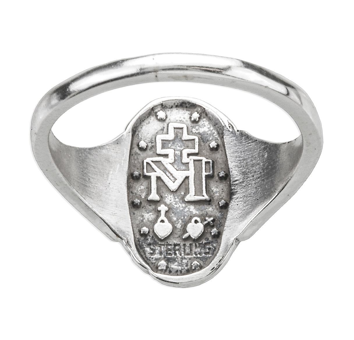 Miraculous Medal Sterling Silver Ring