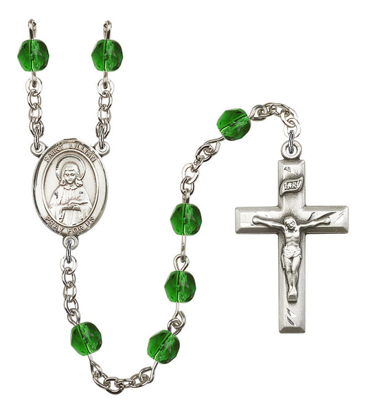 Extel St. Lillian Catholic Rosary Beads, May Birthstone Emerald