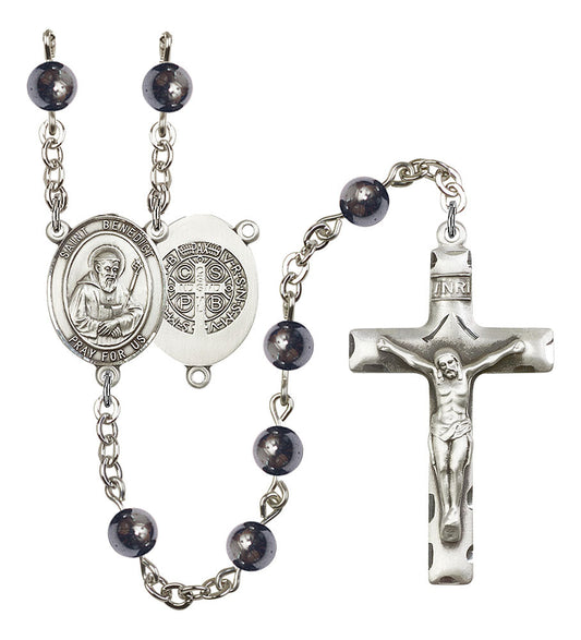 Extel Saint Benedict Catholic Rosary Beads for Men, Made in USA