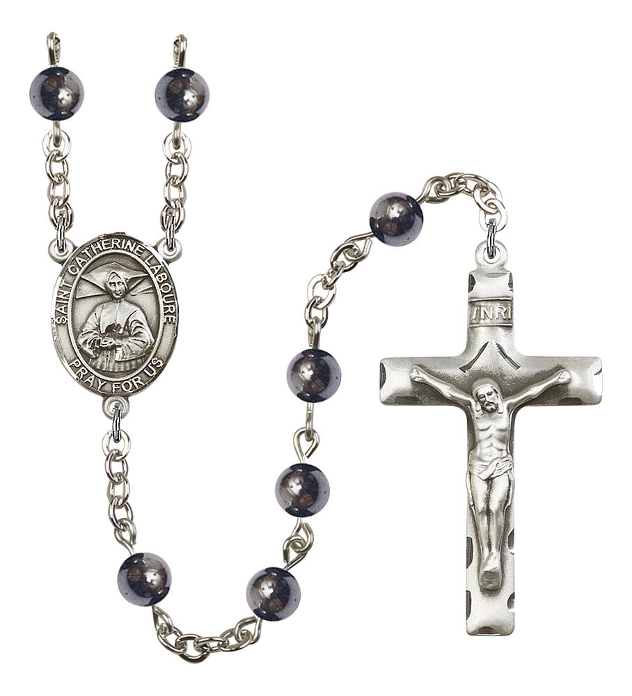 Extel Saint Catherine Laboure Catholic Rosary Beads for Men, Made in USA