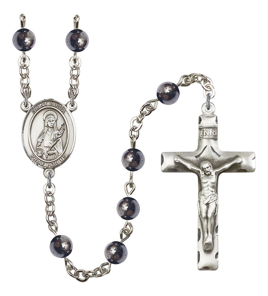 Extel Saint Lucia of Syracuse Catholic Rosary Beads for Men, Made in USA
