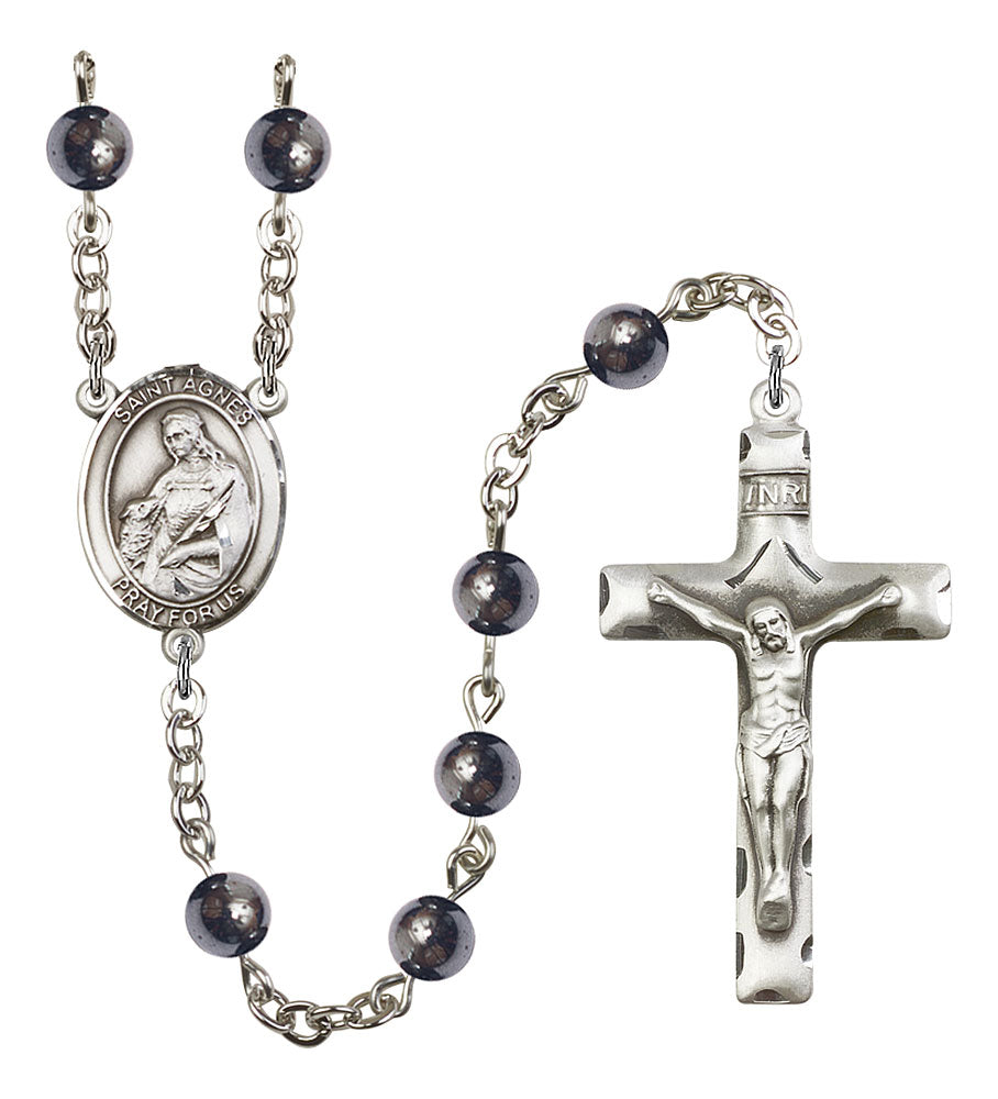 Extel Saint Agnes of Rome Catholic Rosary Beads for Men