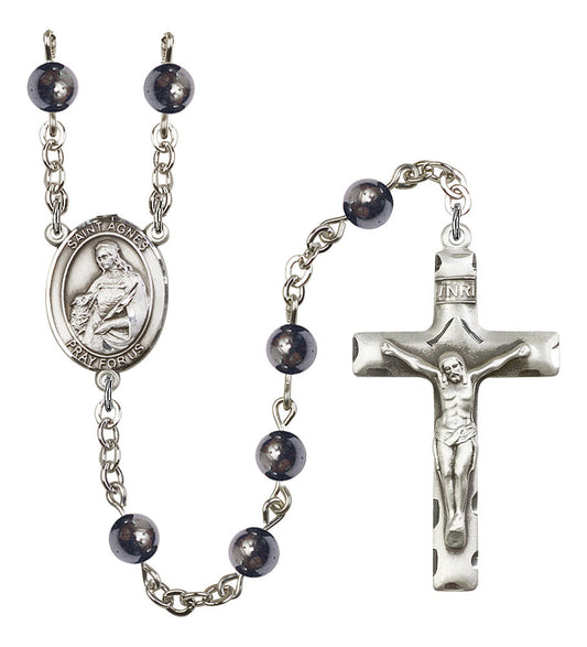 Extel Saint Agnes of Rome Catholic Rosary Beads for Men, Made in USA