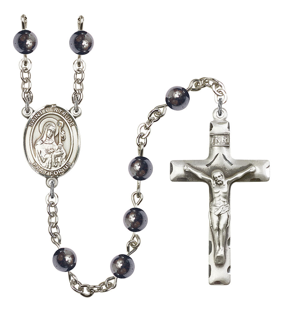 Extel Saint Gertrude of Nivelles Catholic Rosary Beads for Men, Made in USA