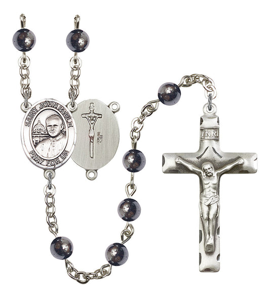 Extel Blessed Pope John Paul II Catholic Rosary Beads for Men, Made in USA