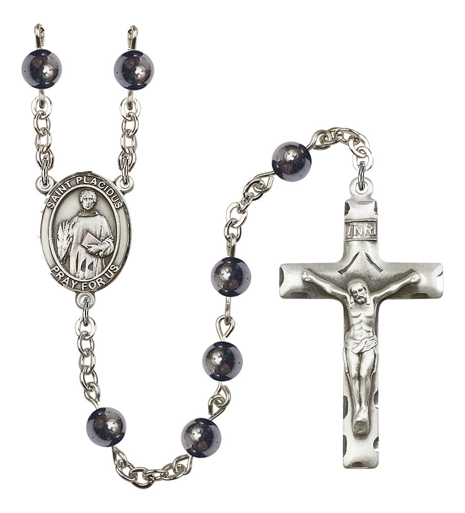 Extel Saint Placidus Catholic Rosary Beads for Men, Made in USA