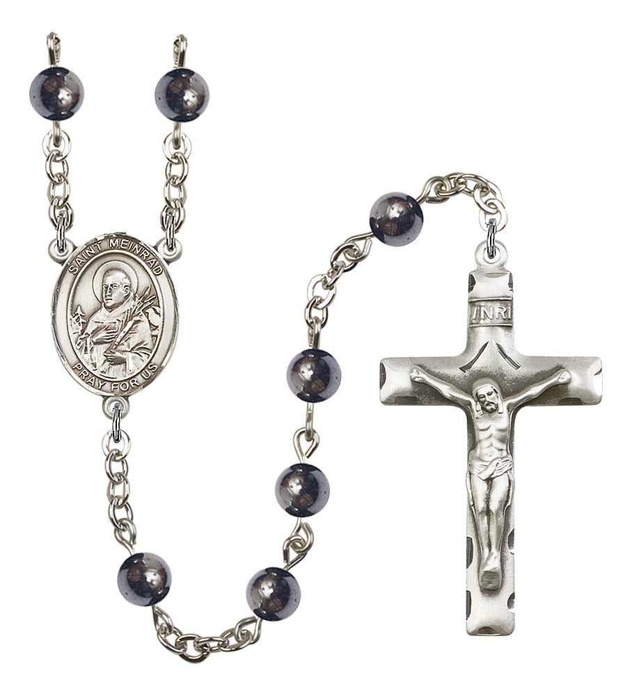 Extel Saint Meinrad of Einsiedeln Catholic Rosary Beads for Men, Made in USA