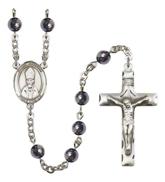 Extel Saint Anselm of Canterbury Catholic Rosary Beads for Men, Made in USA