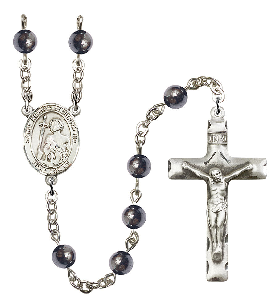 Extel Saint Adrian of Nicomedia Catholic Rosary Beads for Men, Made in USA