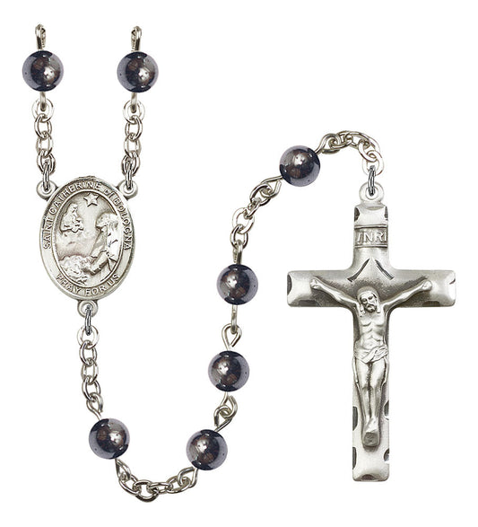 Extel Saint Catherine of Bologna Catholic Rosary Beads for Men, Made in USA