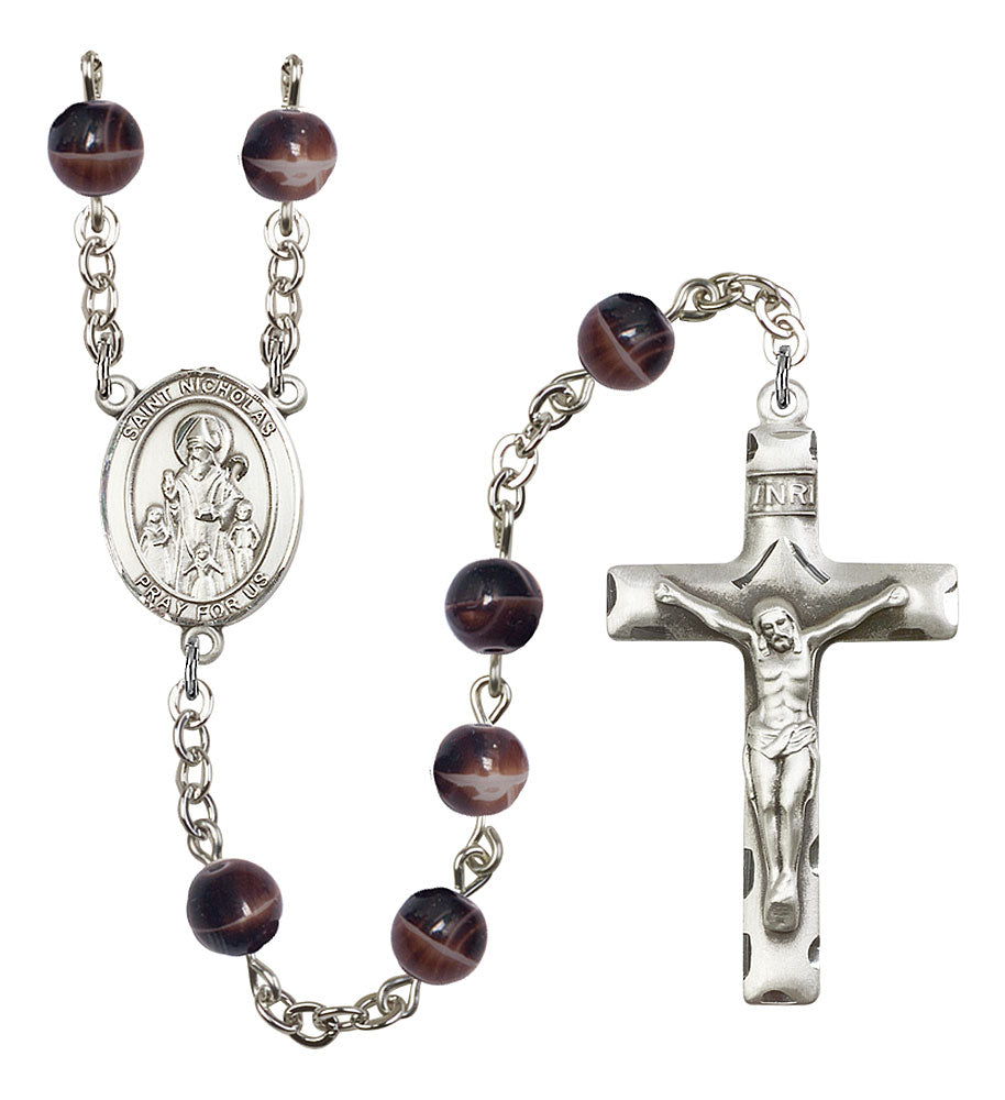 Extel Saint Nicholas Catholic Rosary Beads for Men Made in USA