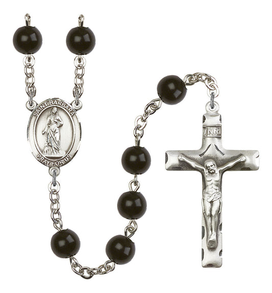 Extel Saint Barbara Catholic Rosary Beads for Men, Made in USA