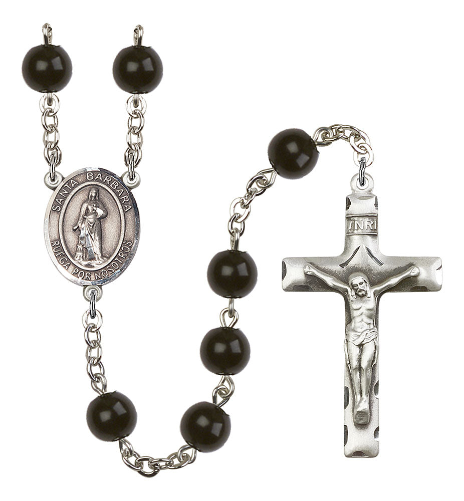 Extel Saint Barbara Catholic Rosary Beads for Men, Made in USA