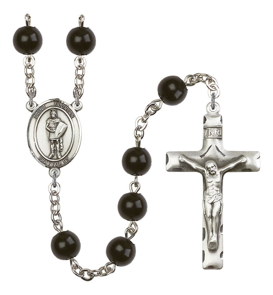 Extel Saint Florian Catholic Rosary Beads for Men, Made in USA