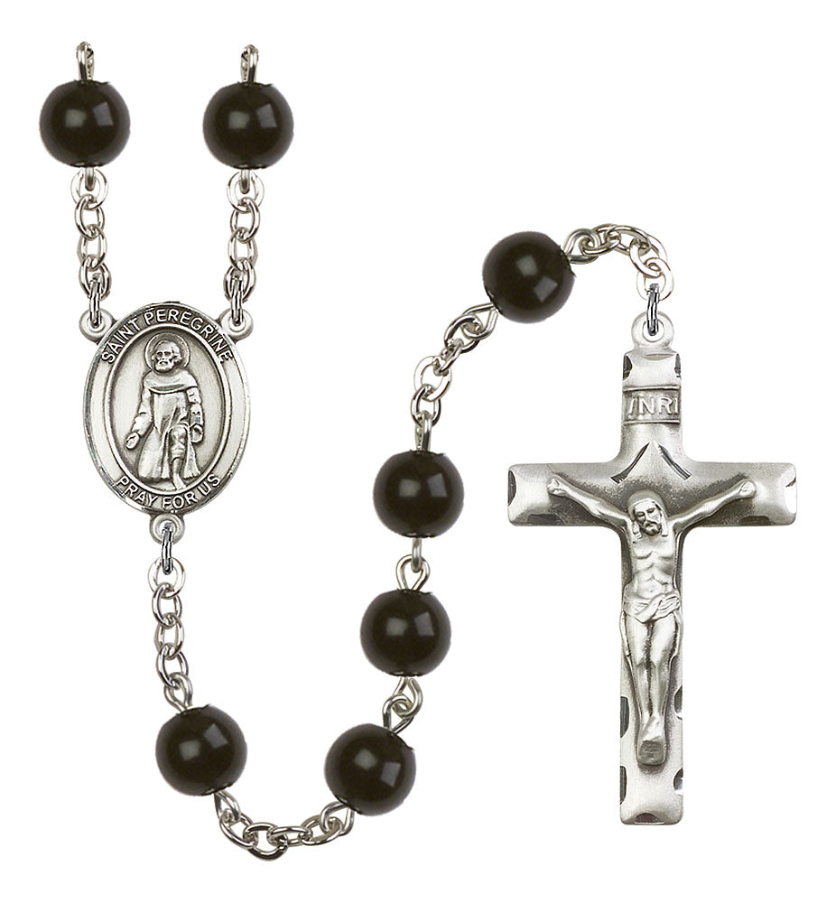 Extel Saint Peregrine Laziosi Catholic Rosary Beads for Men, Made in USA