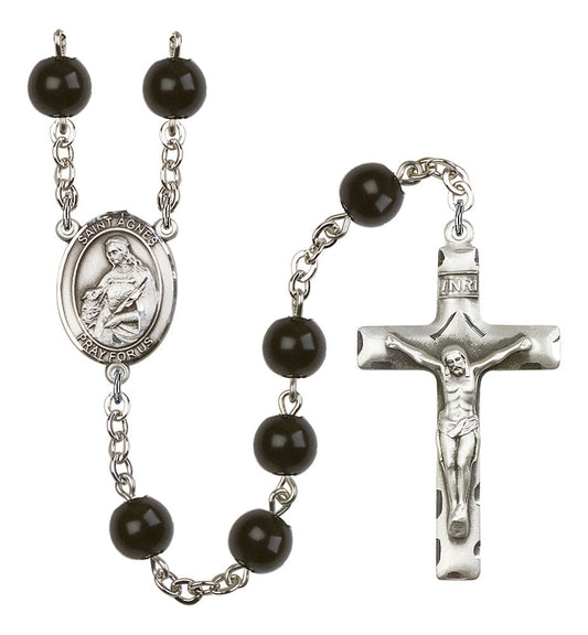 Extel Saint Agnes of Rome Catholic Rosary Beads for Men, Made in USA