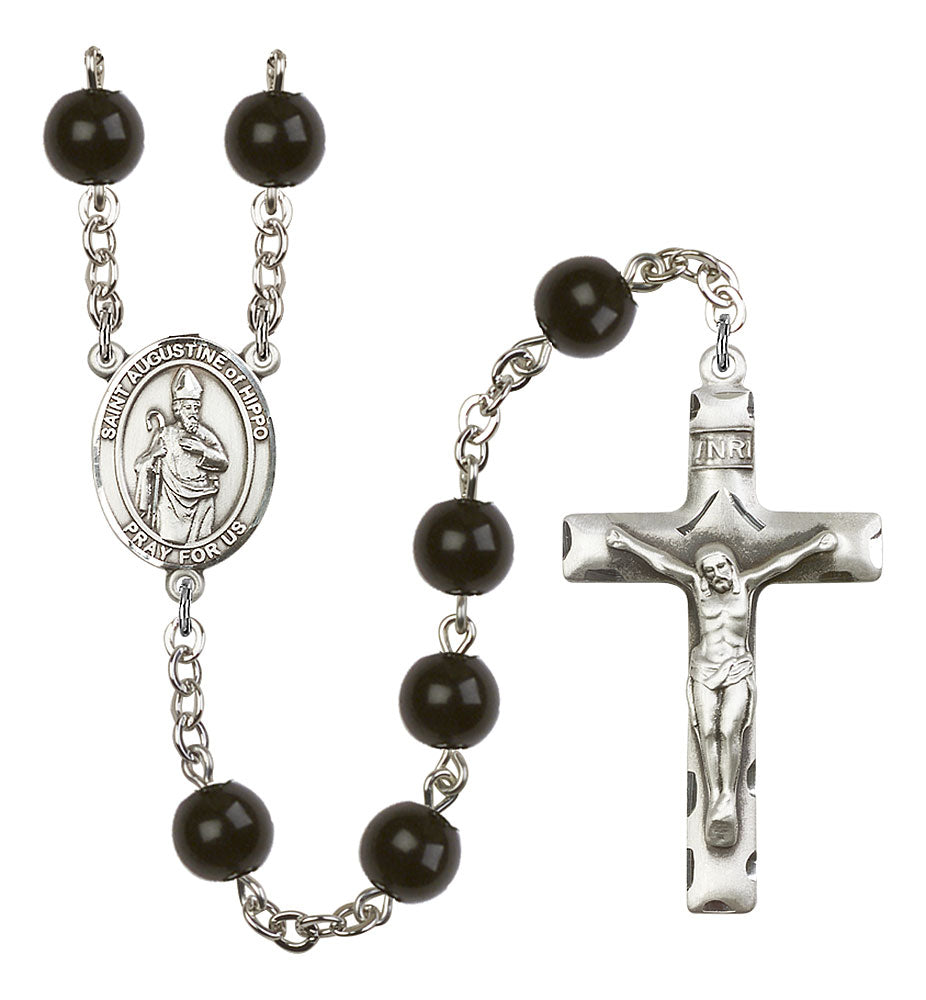 Extel Saint Augustine of Hippo Catholic Rosary Beads for Men, Made in USA