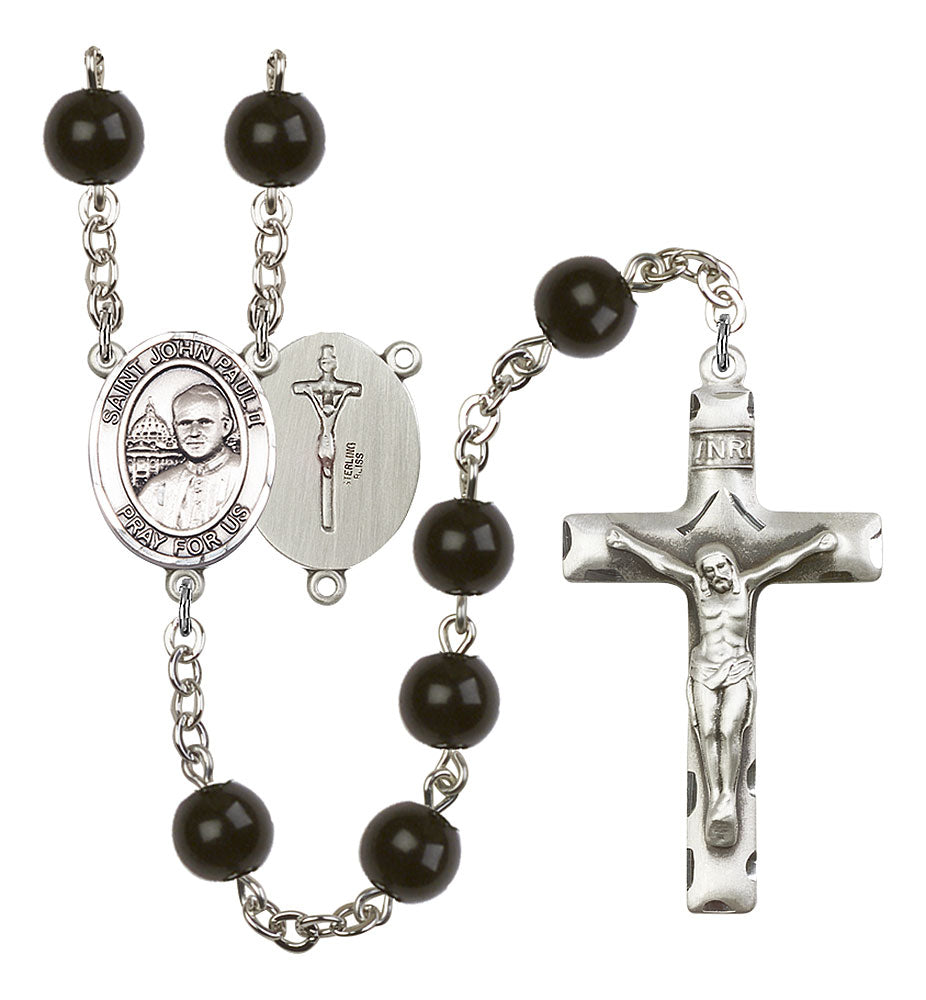 Extel Blessed Pope John Paul II Catholic Rosary Beads for Men, Made in USA