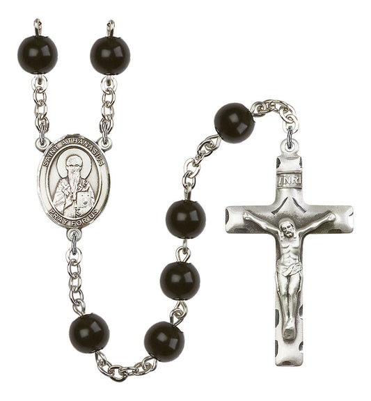 Extel Saint Athanasius Catholic Rosary Beads for Men, Made in USA