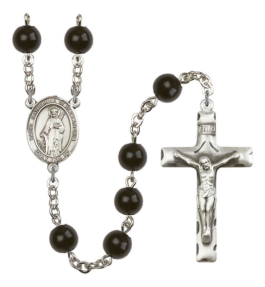 Extel Saint Catherine of Alexandria Catholic Rosary Beads for Men, Made in USA