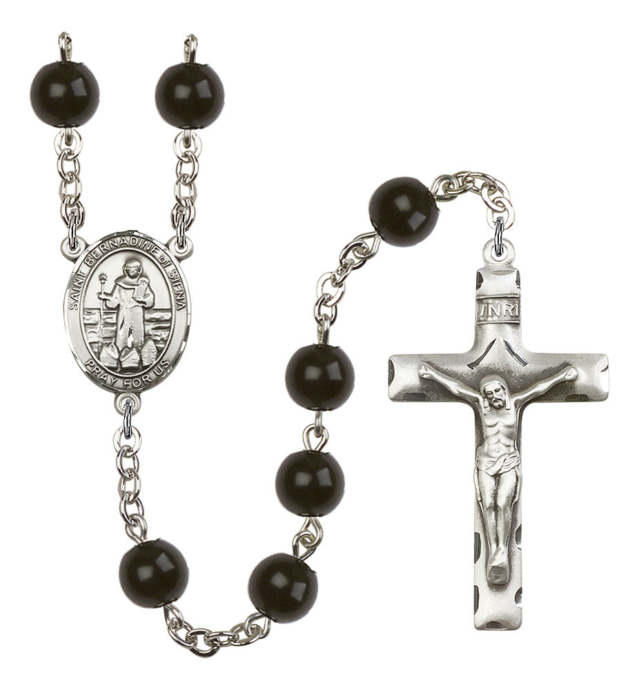 Extel Saint Bernadine of Sienna Catholic Rosary Beads for Men, Made in USA