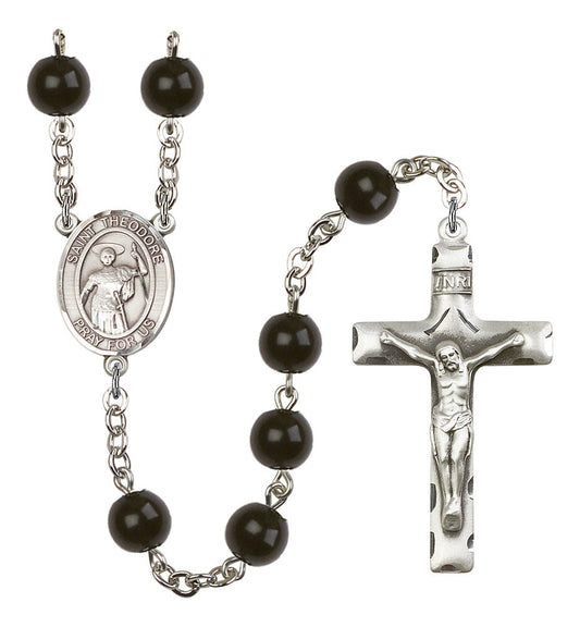 Extel Saint Theodore Stratelates Catholic Rosary Beads for Men, Made in USA