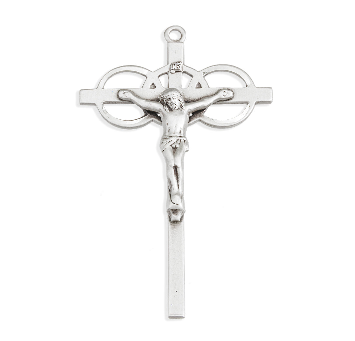 Three Ring Sterling Silver Wedding Crucifix with Chain