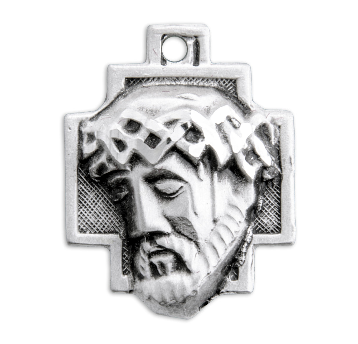 Head of Christ Sterling Silver Medal Pendant Necklace