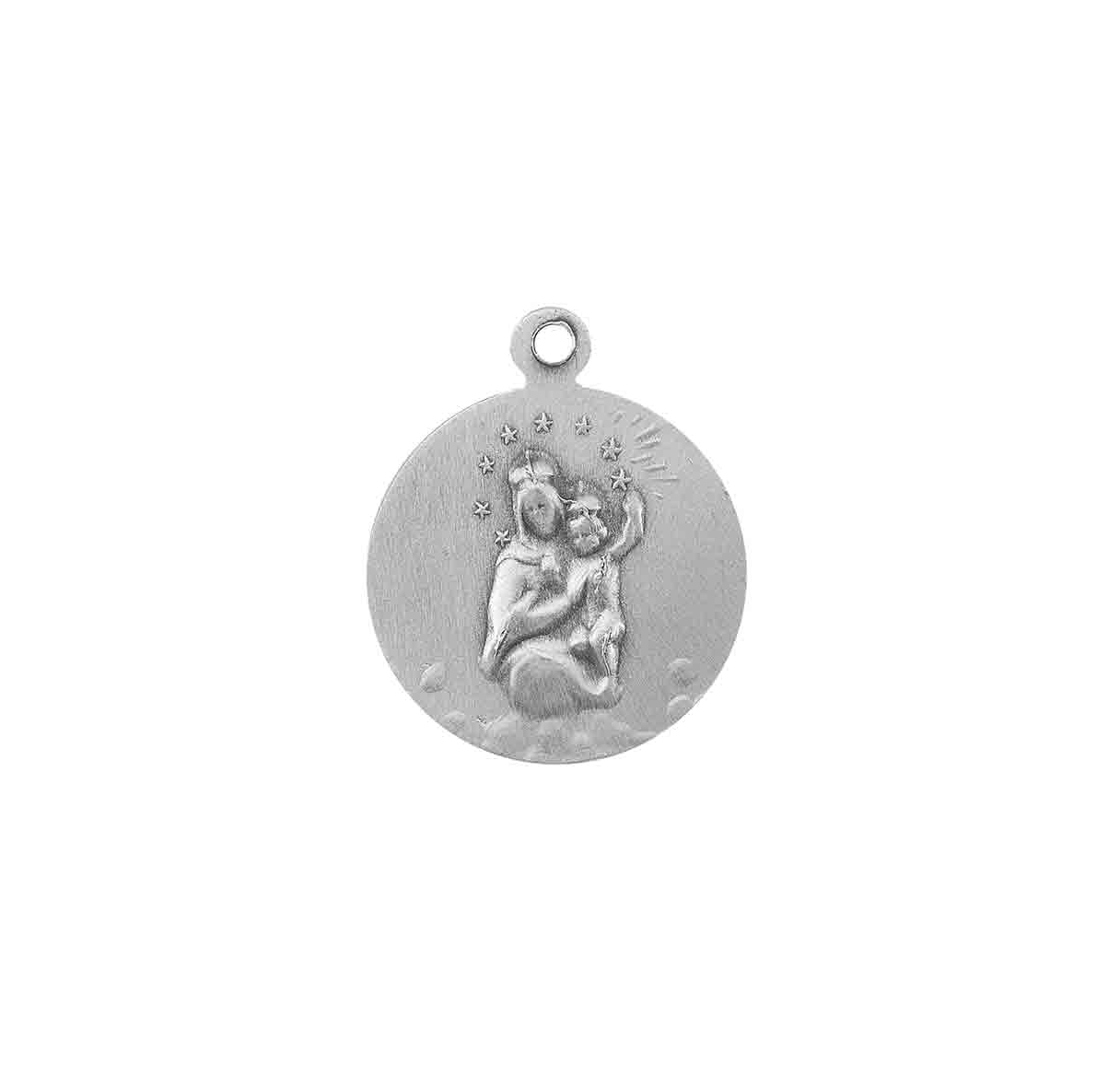 Sterling Silver Scapular Sacred Heart of Jesus Medal Pendant Necklace