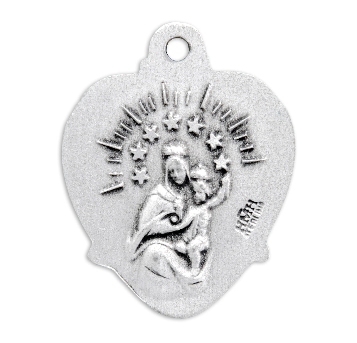 Sterling Silver Scapular Sacred Heart of Jesus Medal Pendant Necklace