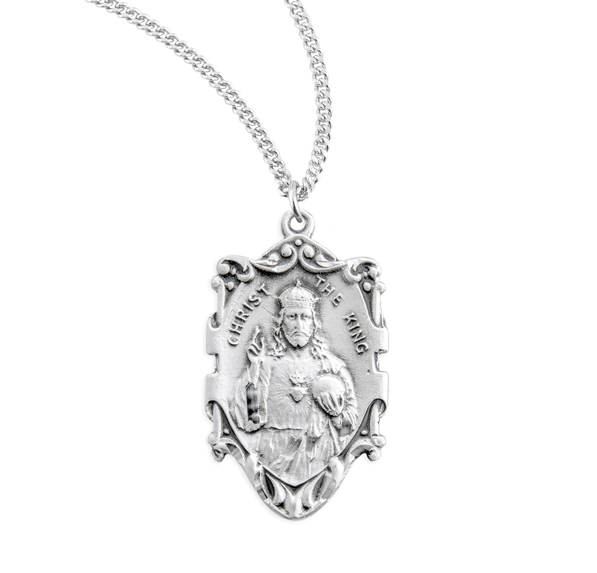 Christ the King Sterling Silver Medal Pendant Necklace