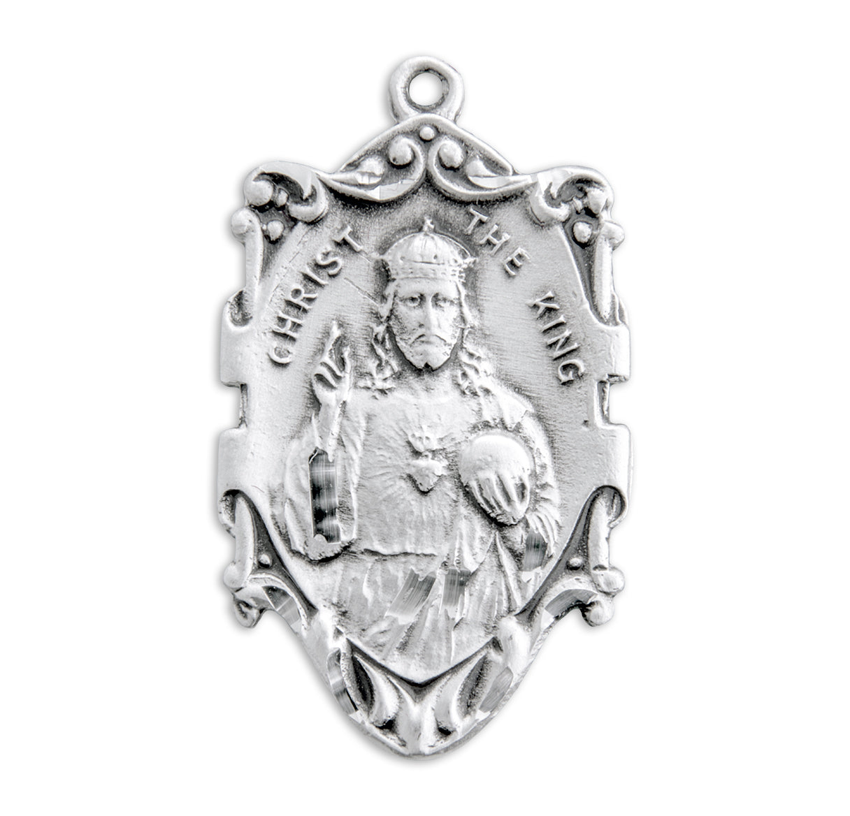 Christ the King Sterling Silver Medal Pendant Necklace