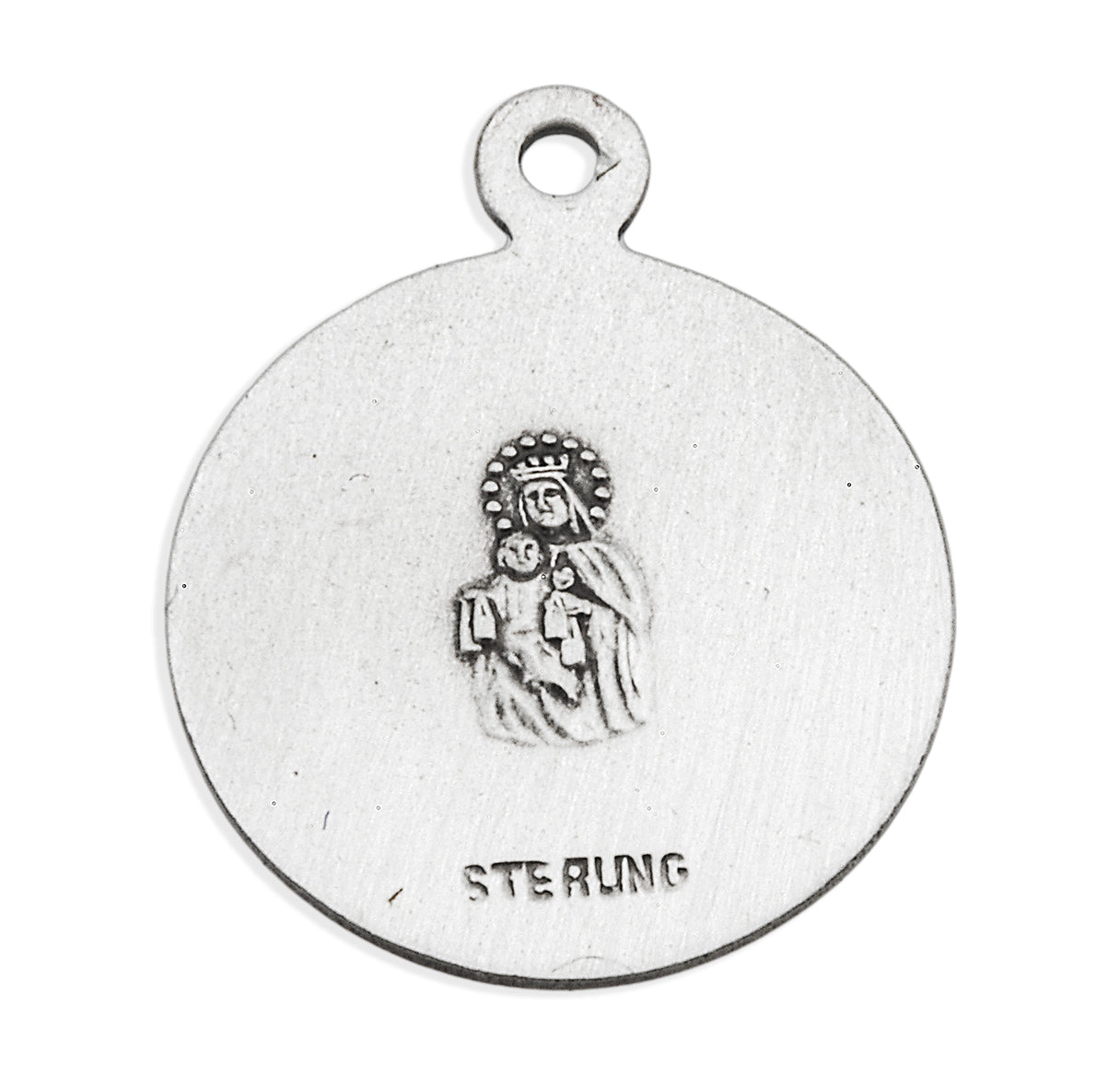 Sterling Silver Scapular Sacred Heart of Jesus Medal Pendant Necklace