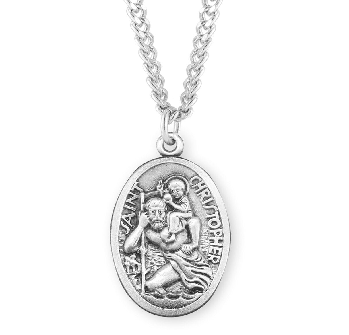 St. Christopher Sterling Silver Medal Necklace