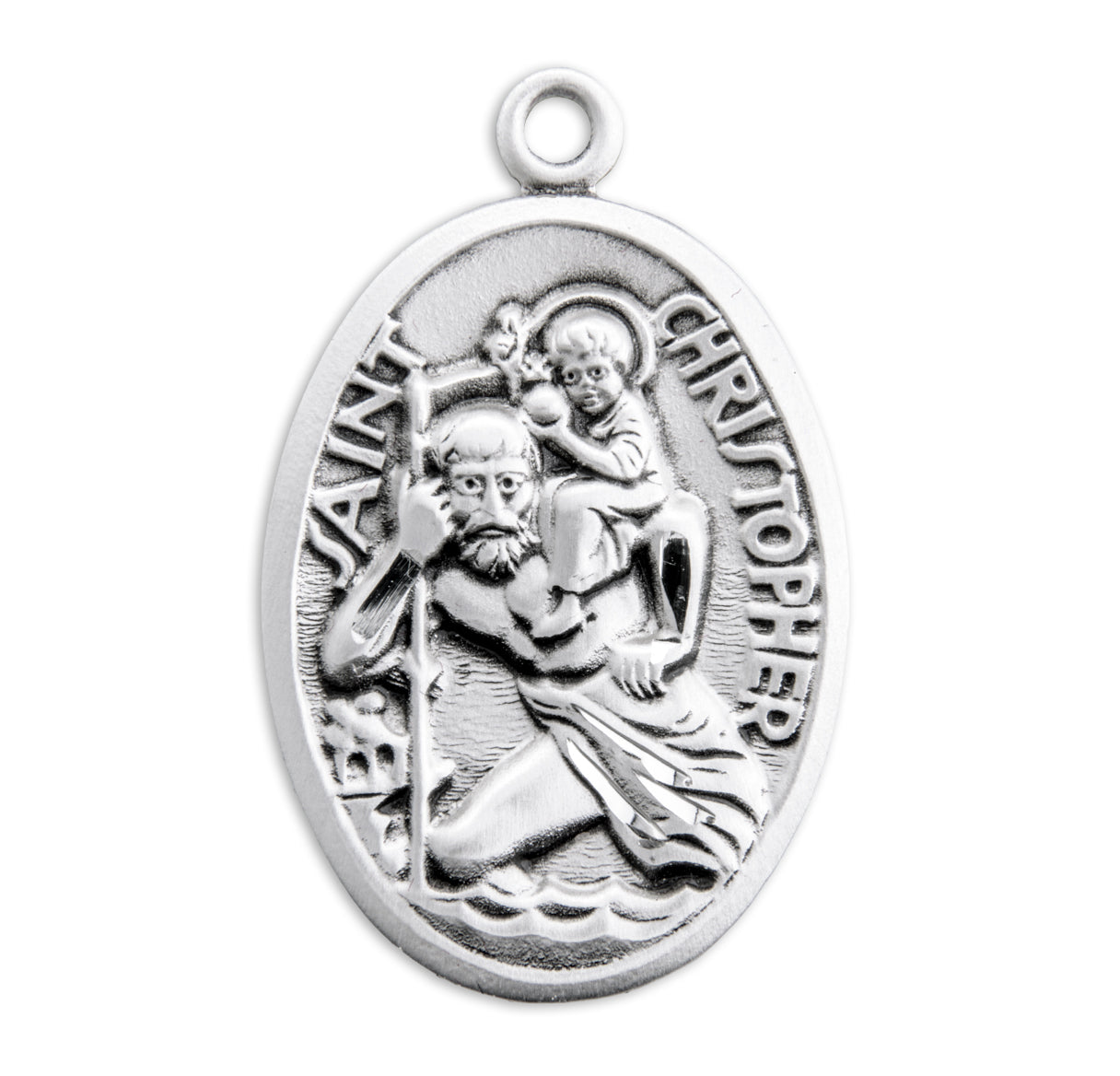 St. Christopher Sterling Silver Medal Necklace