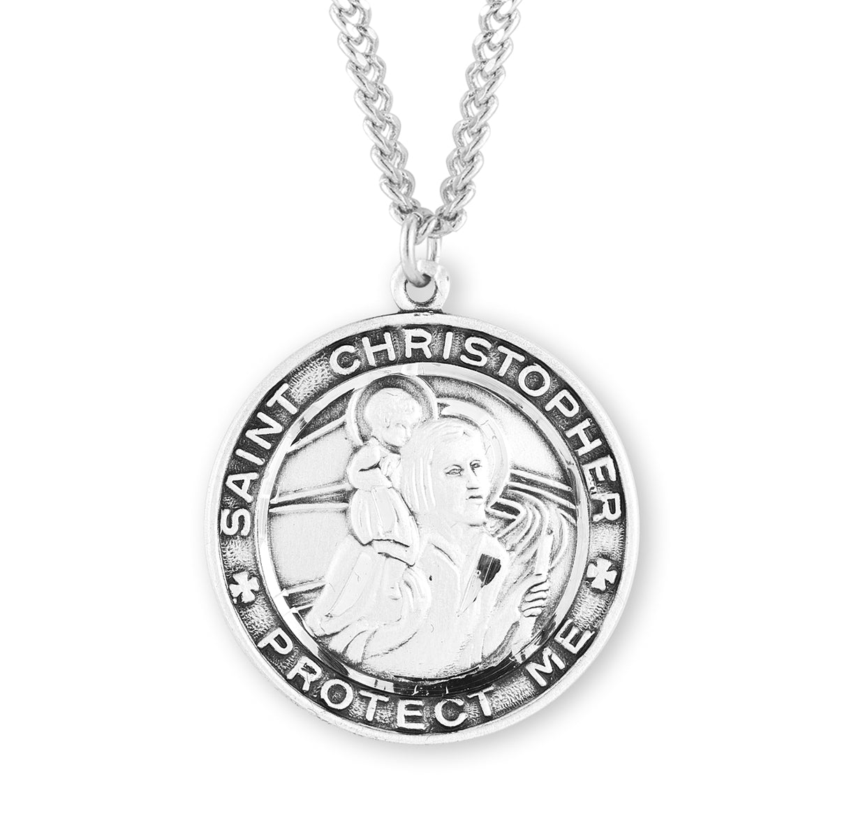 St. Christopher Sterling Silver Medal Necklace